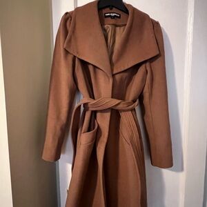 Karl Lagerfeld Camel Belted Trench Coat
